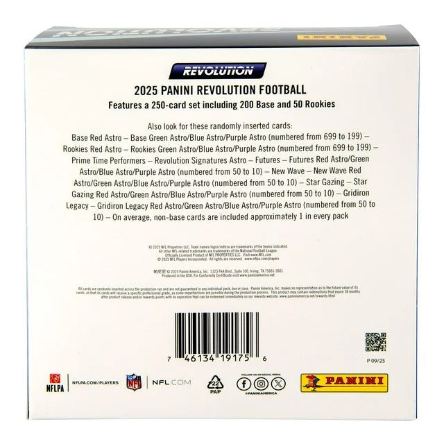 2025 Panini Revolution Football Trading Cards Mega Box