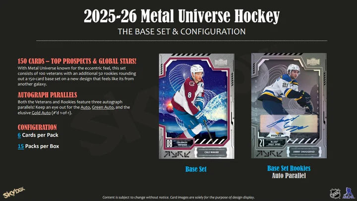 2025-26 Upper Deck Skybox Metal Universe Hockey Hobby Box