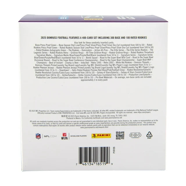 2025 Panini Donruss Football Trading Cards Mega Box